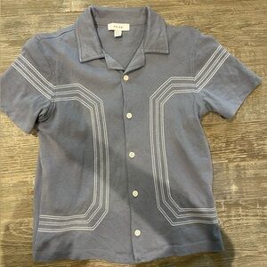 Reiss Blue Short Sleeve Button Down Shirt